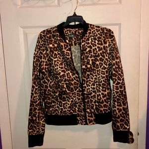 City Streets Cheetah Print Windbreaker Jacket